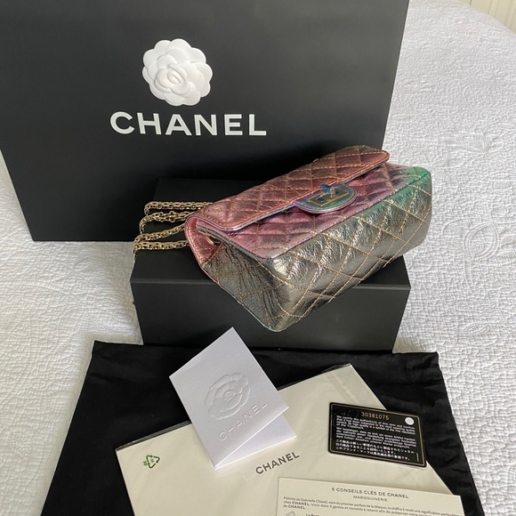 ‼️SOLD‼️NEW 20A CHANEL REISSUE 2.55 RAINBOW MINI - Picture 5 of 14